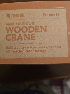 NEW: KiwiCo - Tinker Crate - Wooden Crane - Free Shipping
